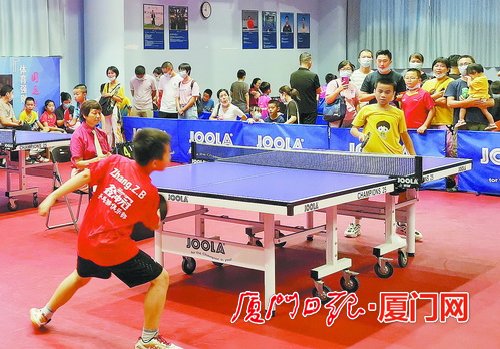 廈門共有417名少年兒童參加少兒乒乓球比賽